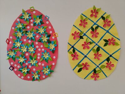 ✨В преддверии светлого праздника Пасхи наши воспитанники и их родители окунулись в творческую атмосферу мастер-класса: «Пасхальное яйцо»!   




✂️Все вместе создавали яркие украшения, расписывали яйца узорами в технике аппликация. Каждая работа получилась уникальной, наполненной теплом и семейной заботой.  А самые большие яички украсили праздничную выставку в нашем детском саду.